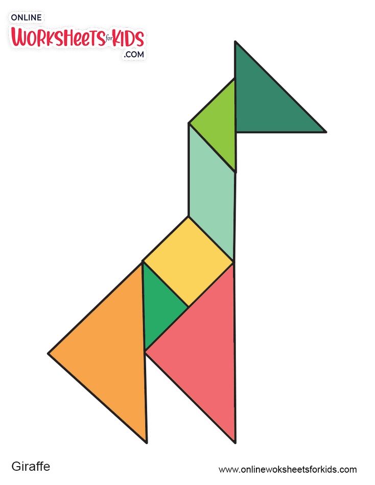 Tangram Animal Worksheets For Grade 1-7