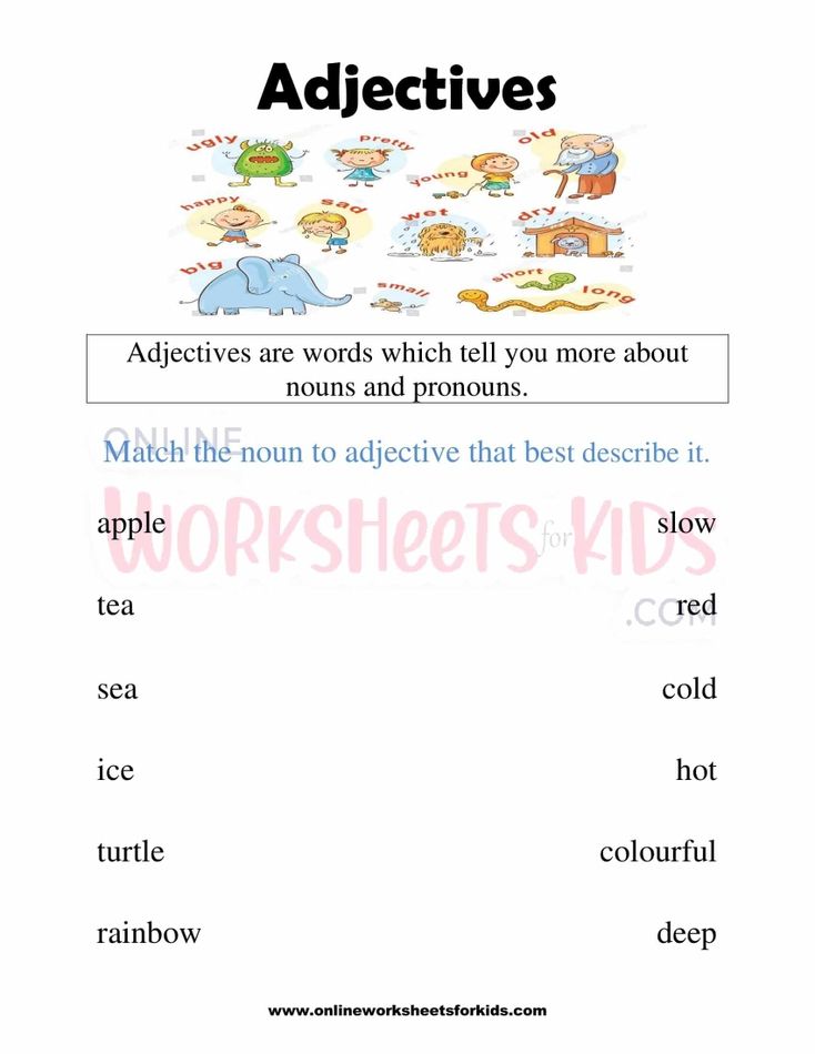 Adjectives Worksheets for grade 1-3