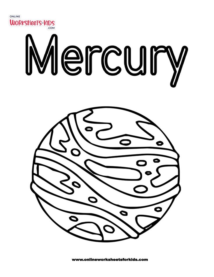 Planets Coloring Worksheet - Mercury