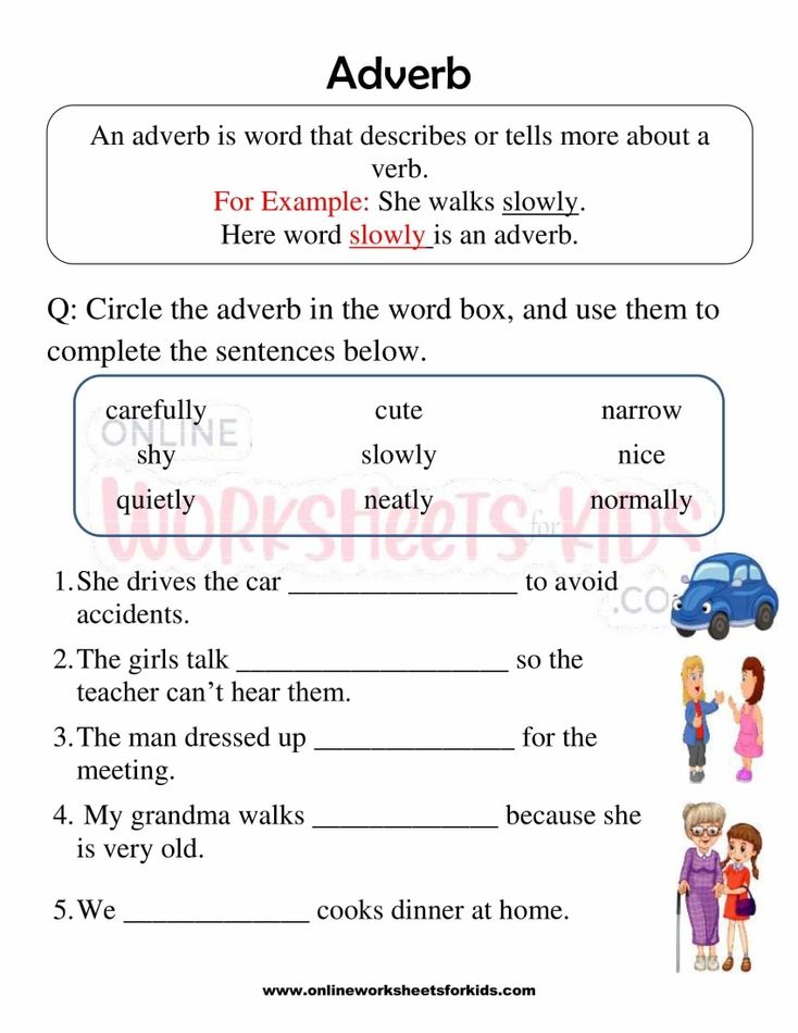 Adverb Worksheet For Grade 1-2