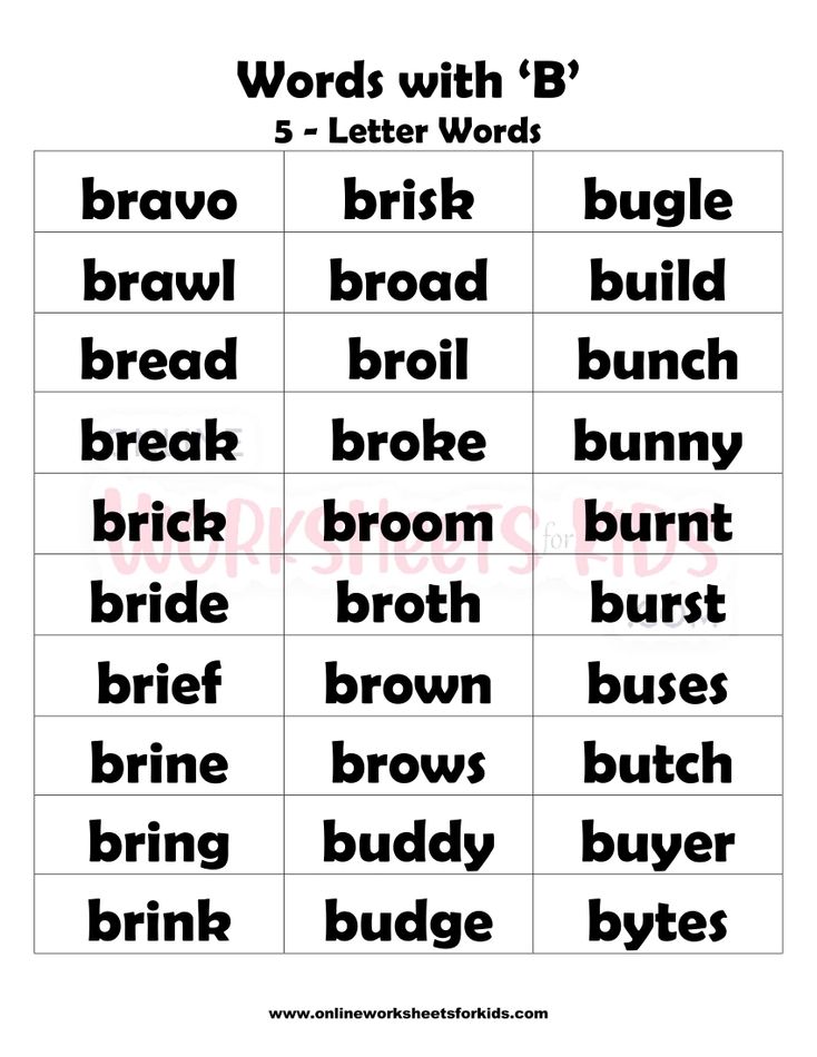 5 Letter Words That Begins With B-4