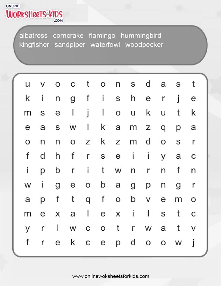 Birds Word Search (Expert)