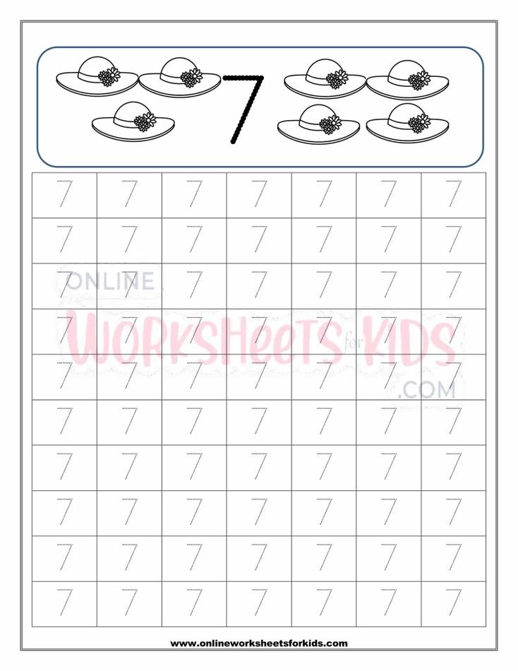 Number Tracing Worksheets For Preschool 7