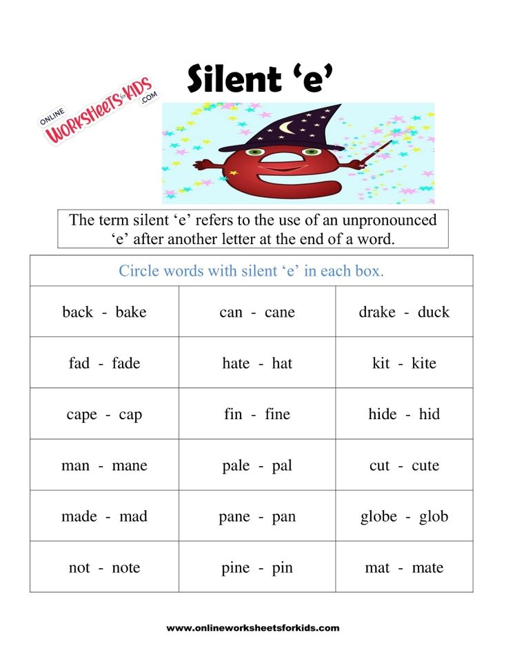 Silent E Worksheets 3