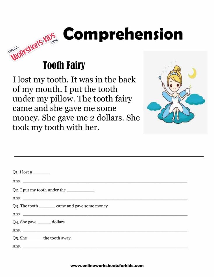 Comprehension Worksheets for Grade 1-8