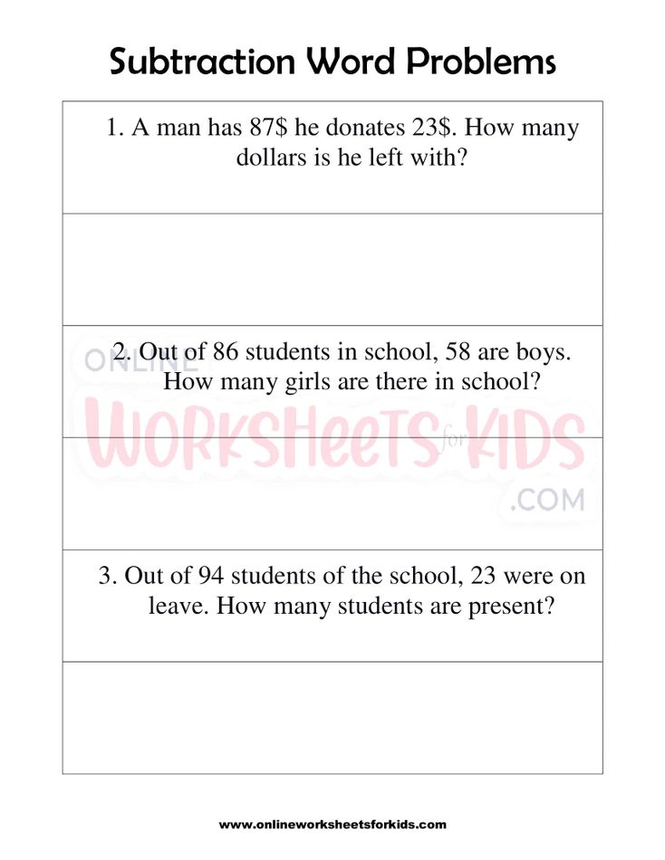 Subtraction Word Problems First Grade 5