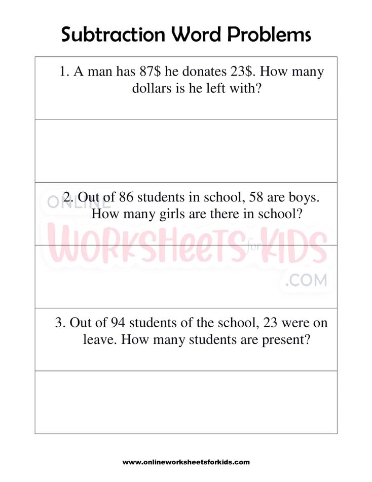 Subtraction Word Problems First Grade 5