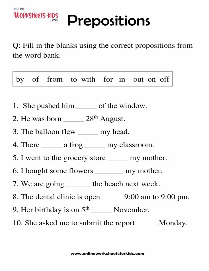 Image result for preposition worksheets in on under