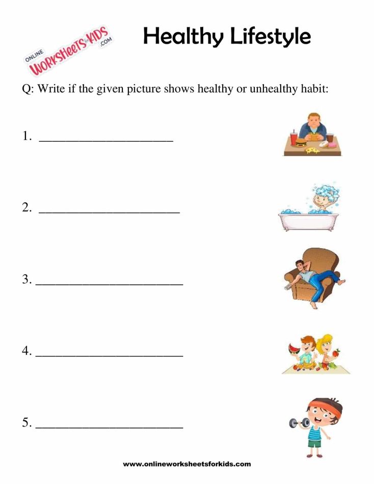 Healthy Lifestyle Worksheets For Grade 1-7
