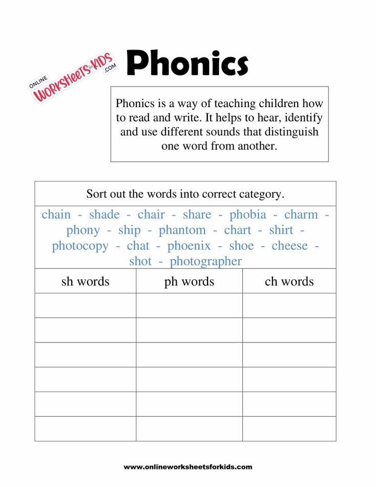 Phonics Worksheets 6