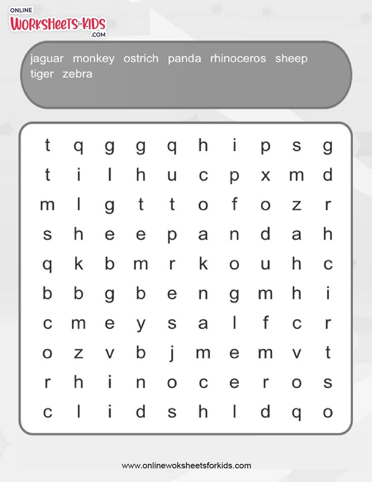 Animals Word Search (Advance)