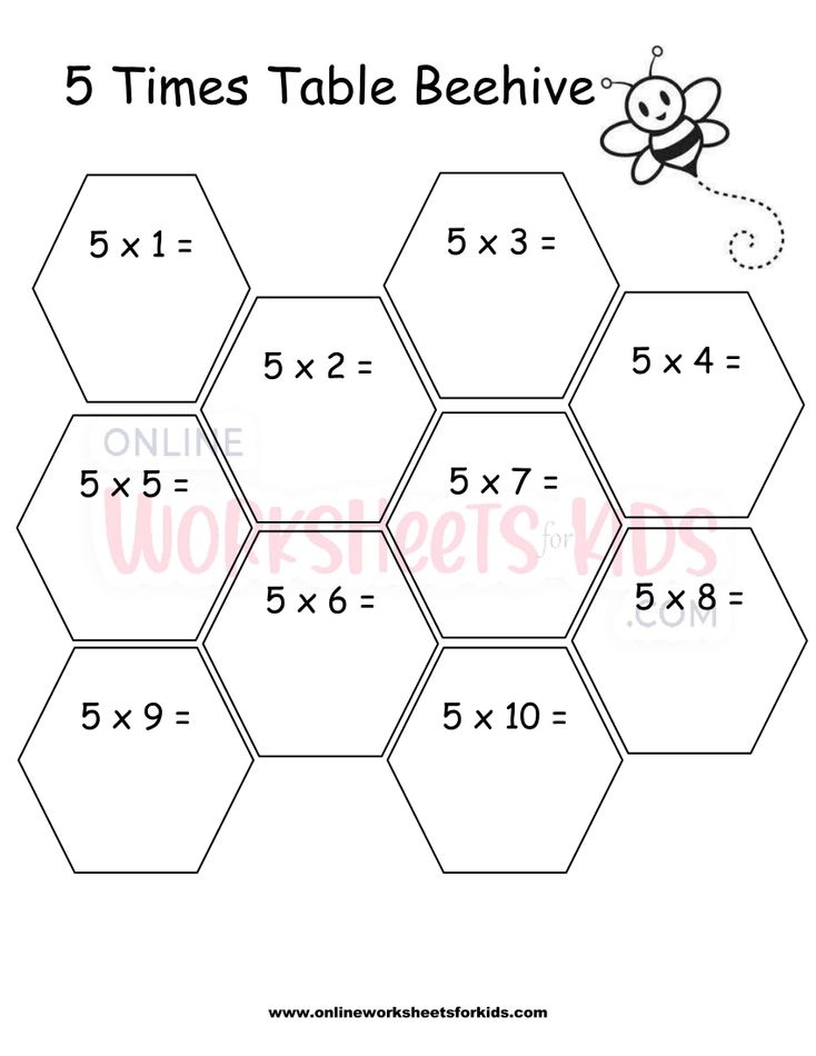 5 Times Table Beehive