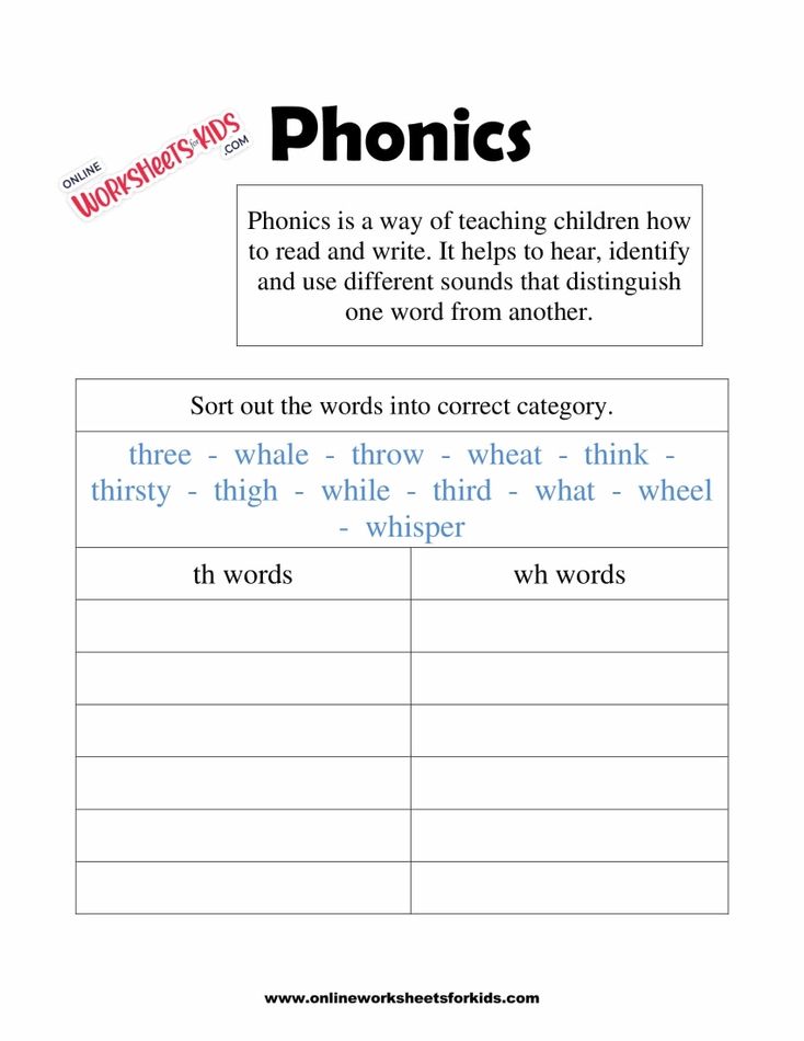Phonics Worksheets 7