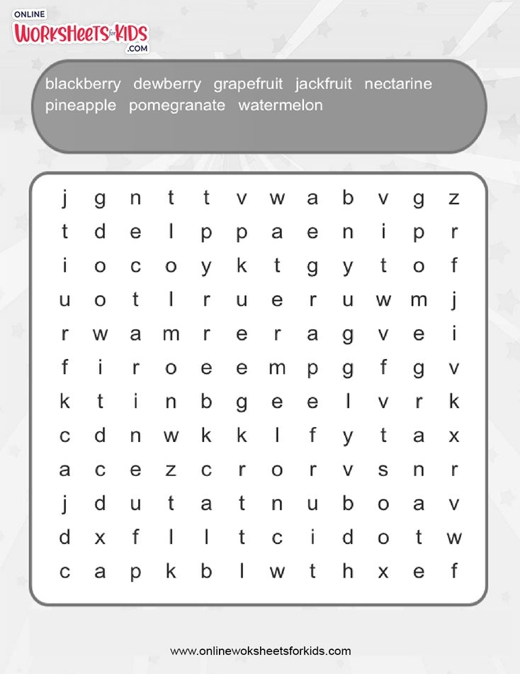 Fruits Word Search (Expert)