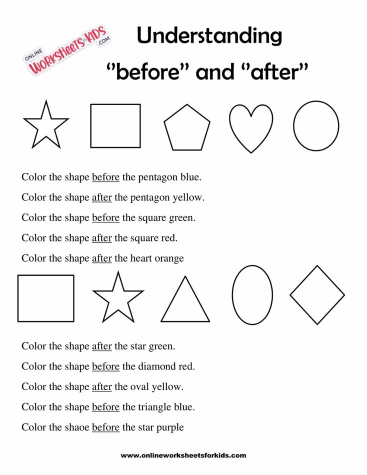 Before And After Worksheets 2