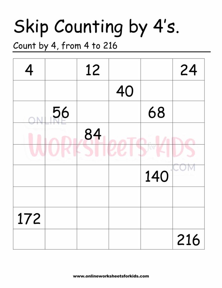 Skip Counting Worksheets 5