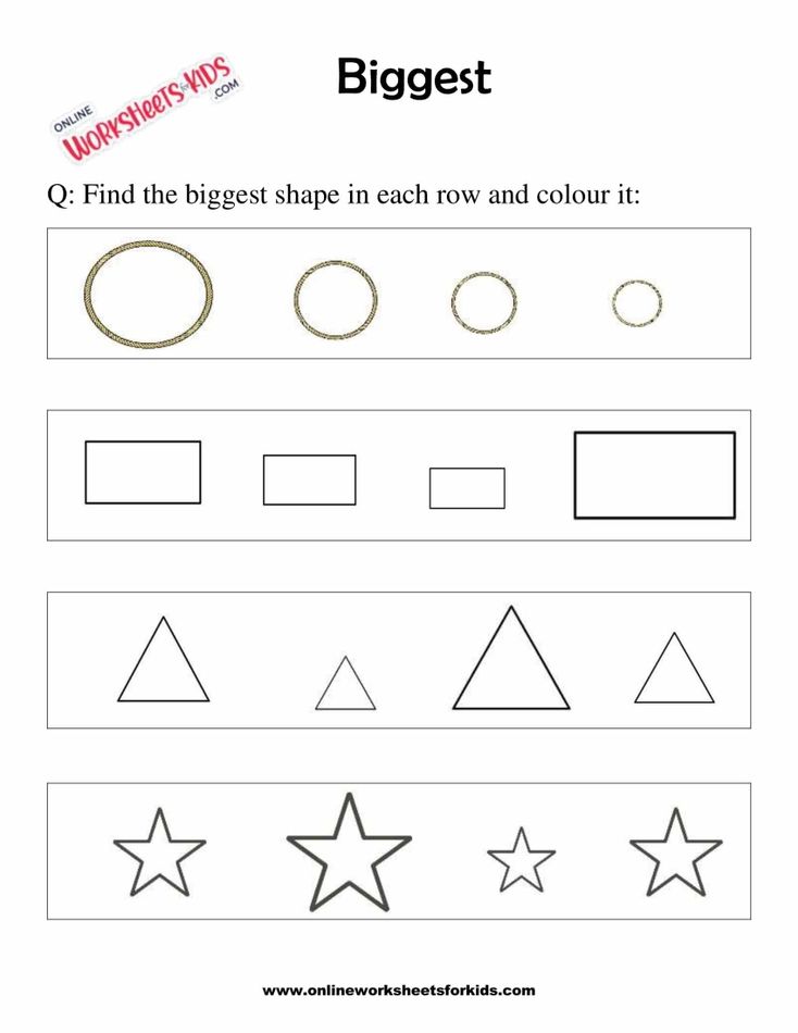 Color The Biggest Or Smallest Shape 1