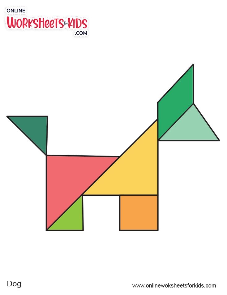 Tangram Animal Worksheets For Grade 1-6