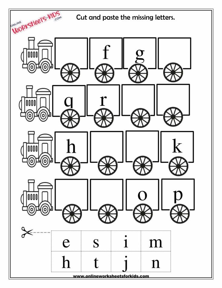 Lowercase Letters Cut And Paste The Missing Letters 5