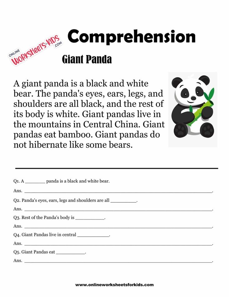 Comprehension Worksheets for Grade 1-45