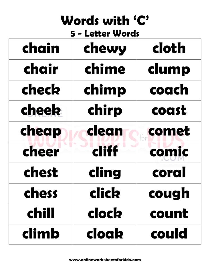 5 Letter Words That Begins With C-2