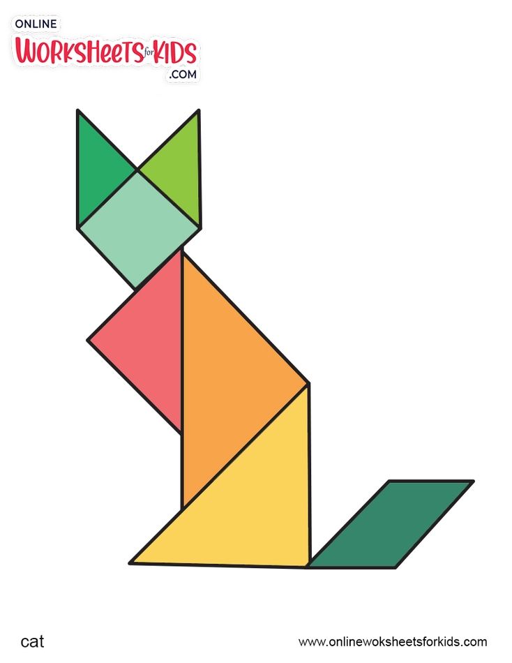 Tangram Animal Worksheets For Grade 1-3