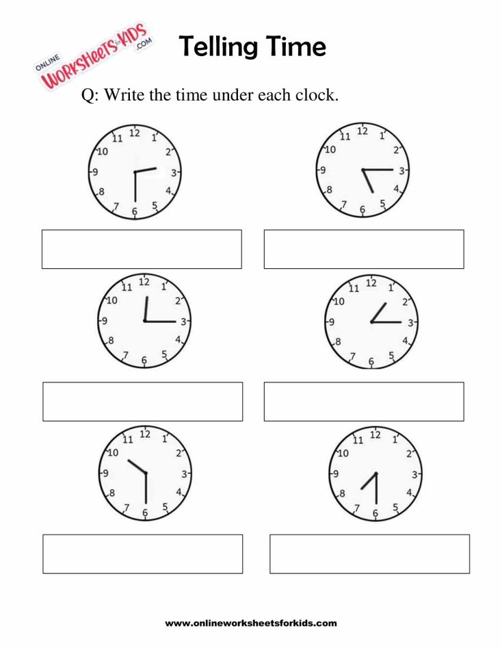 Telling Time Worksheets Grade 1-6