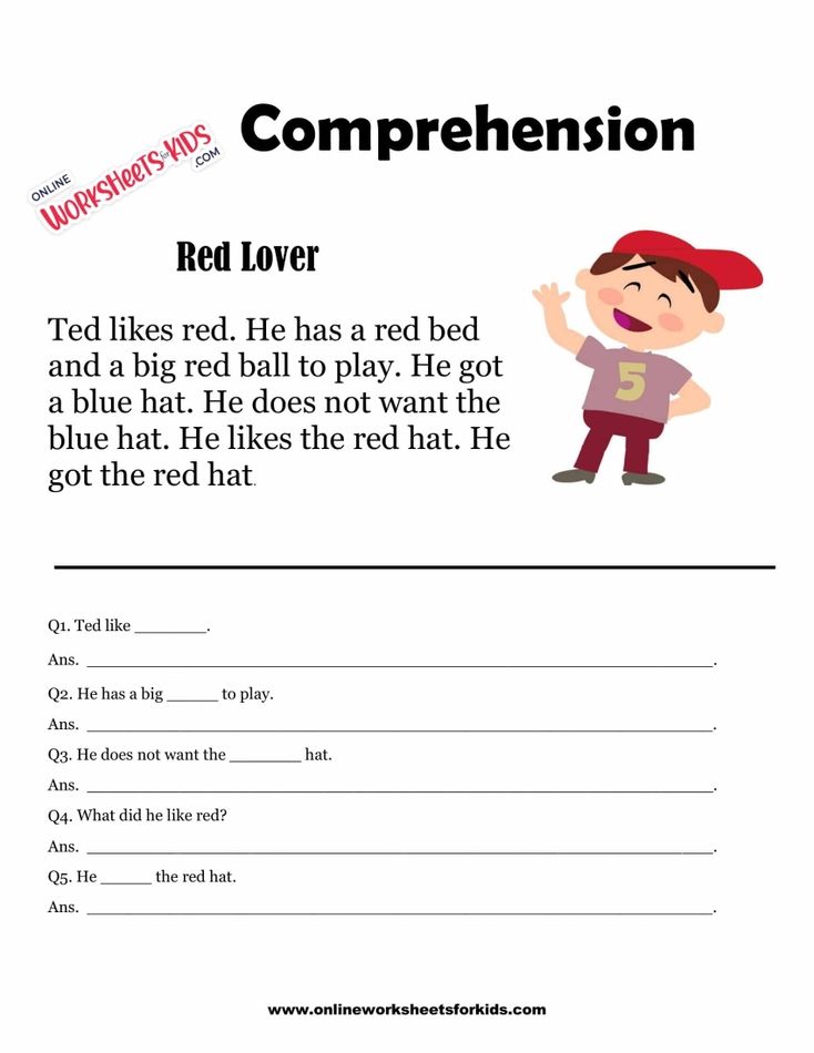 Free Printable Comprehension Worksheets for Grade 1