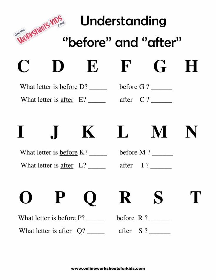 Before And After Worksheets 8