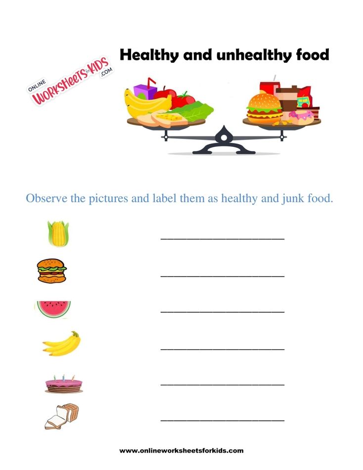 Healthy And Unhealthy Food Worksheets 5