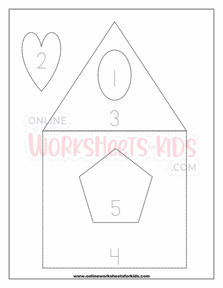 Shapes And Number Tracing Worksheet 5