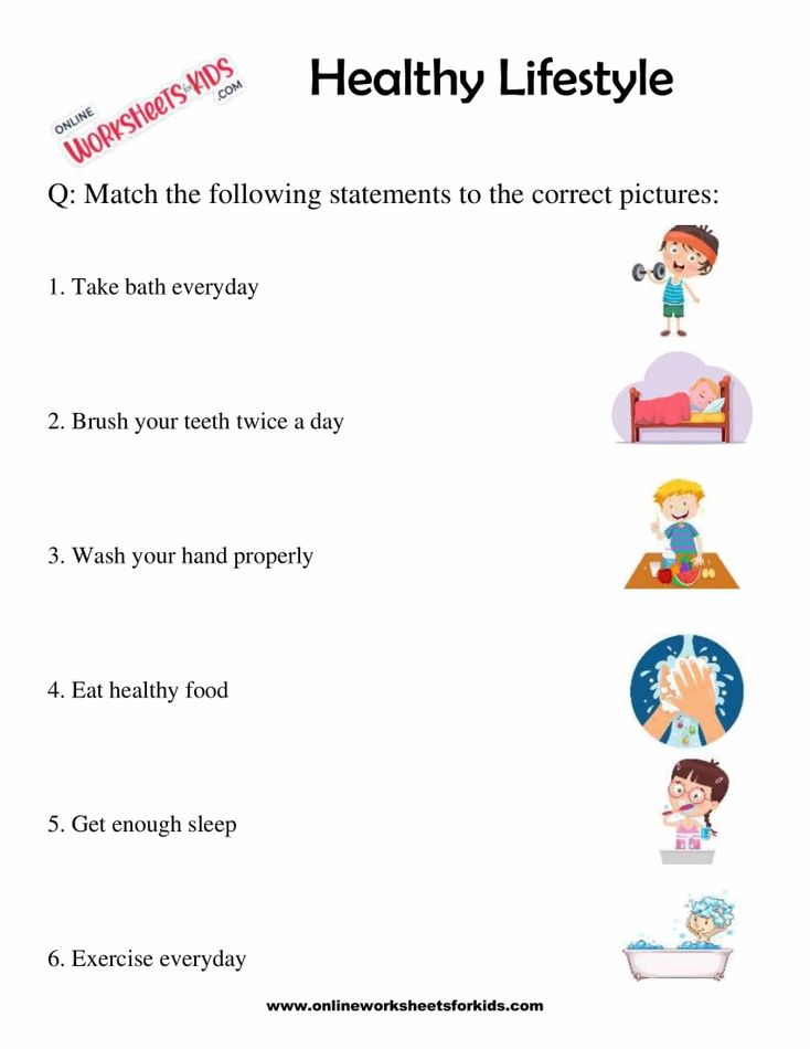 Healthy Lifestyle Worksheets For Grade 1-1