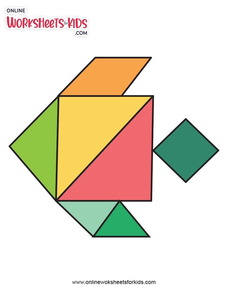 Tangram Fish Worksheets For Grade 1-10