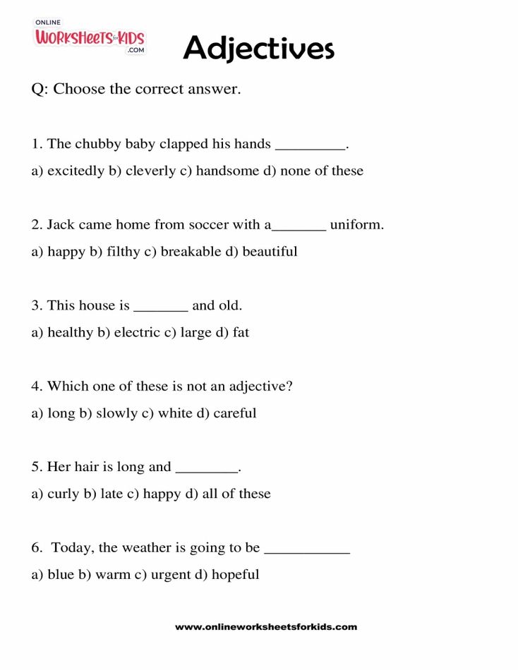 Adjectives Worksheets 02