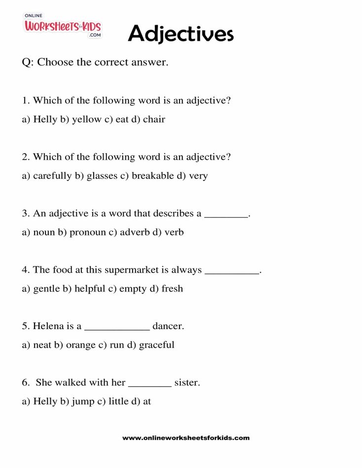 Adjectives Worksheets 01