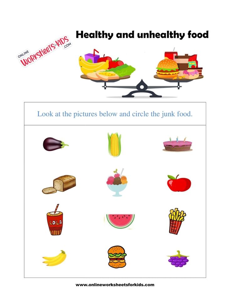 Healthy And Unhealthy Food Worksheets 2
