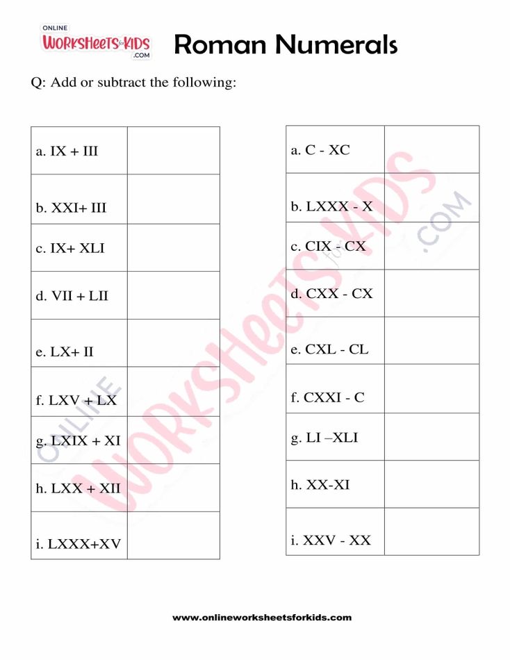 Roman Numerals Worksheet Grade 3-05
