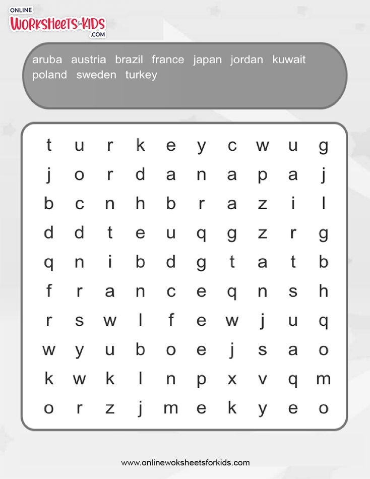 Countries Word Search (Normal)