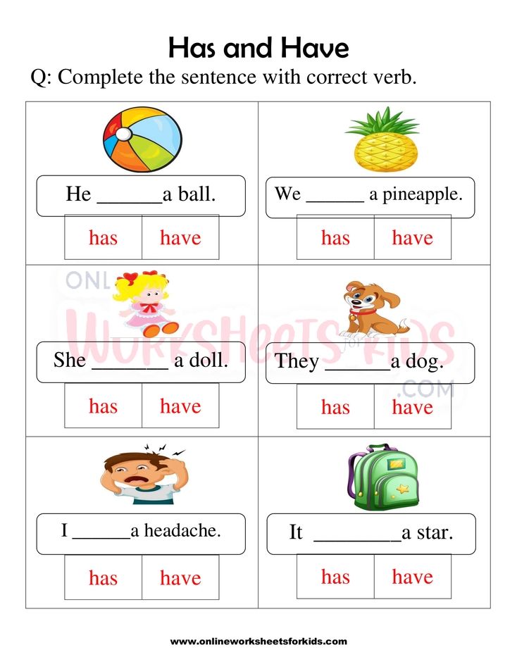 Has and Have worksheets for grade 1-10
