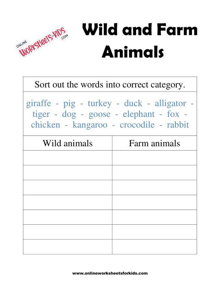 Wild And Farm Animals Worksheets 8
