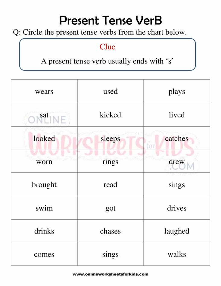 Present Tense Verb Worksheet 1st Grade 10