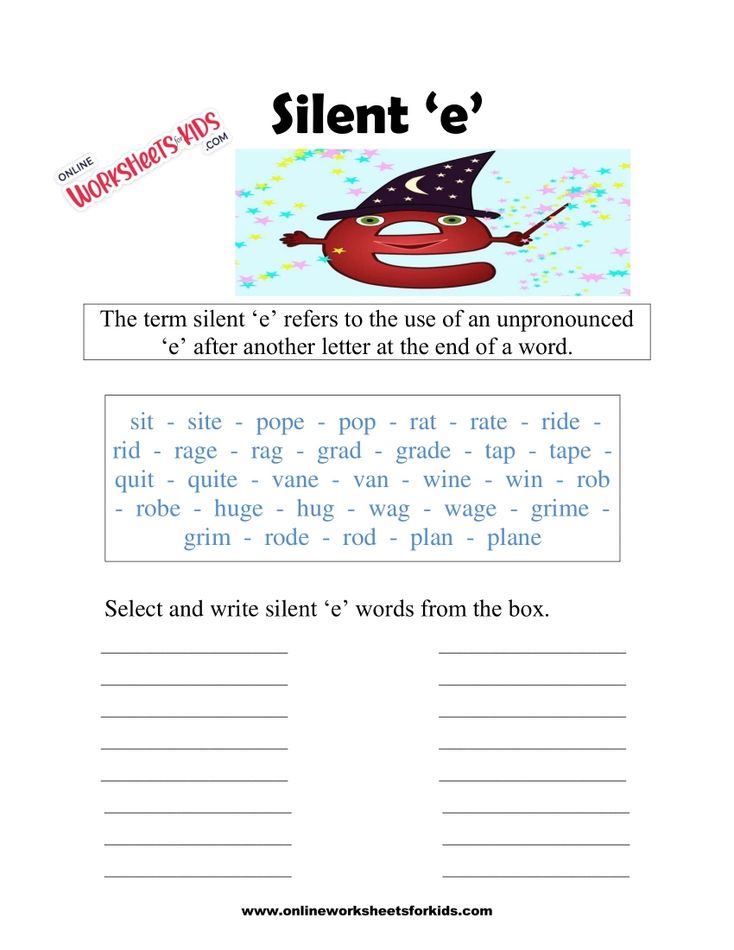 Silent E Worksheets 8