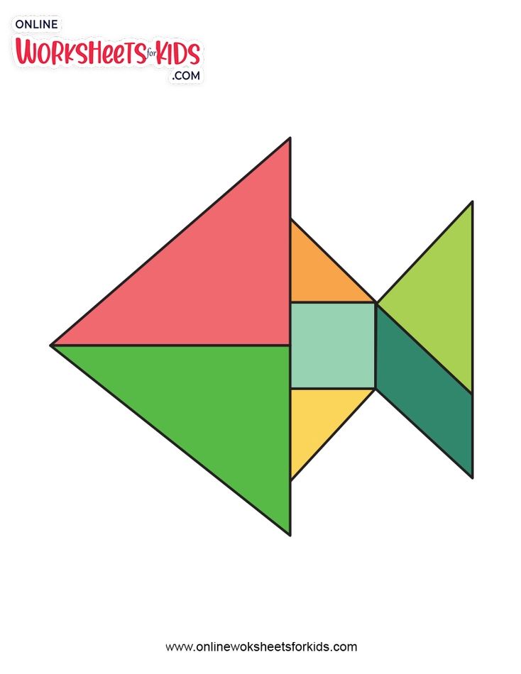 Tangram Fish Worksheets For Grade 1-6