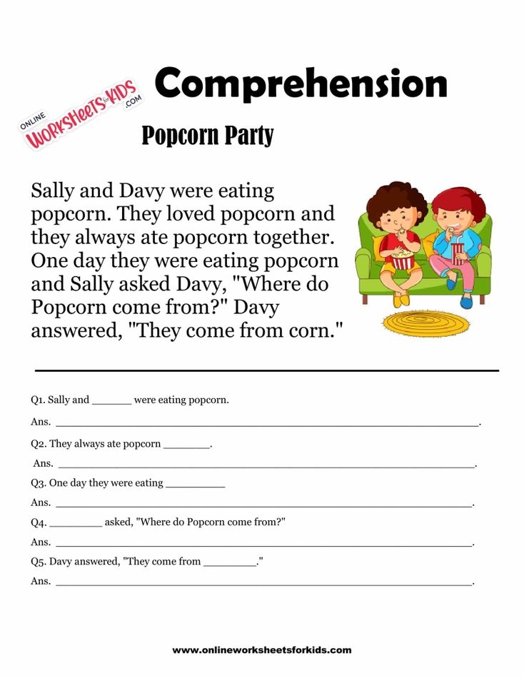 Comprehension Worksheets for Grade 1-36