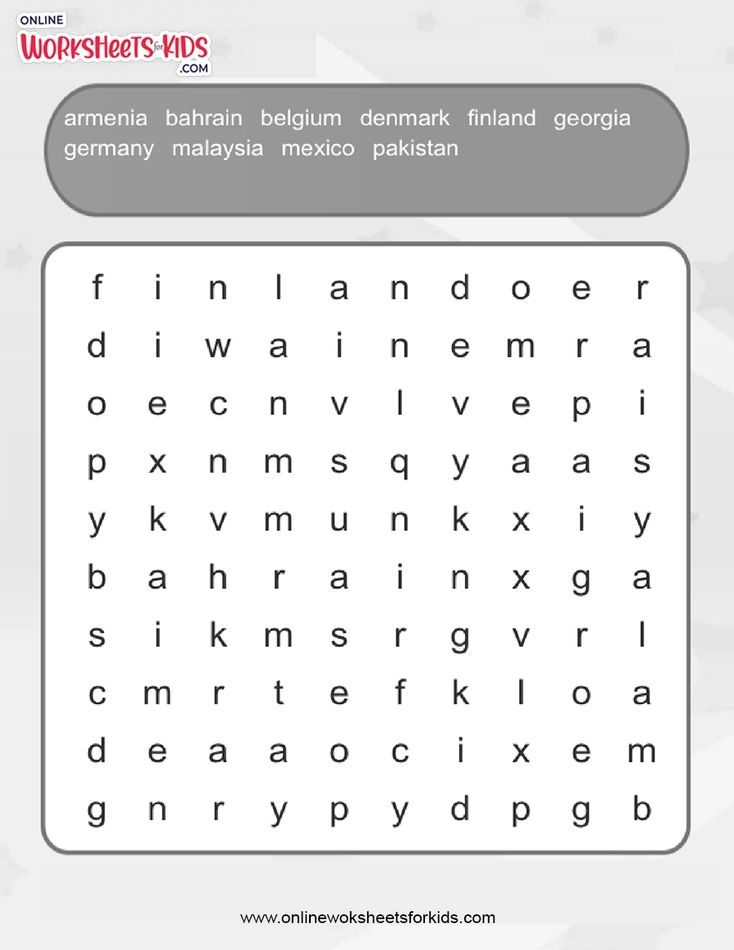 Countries Word Search (Advance)