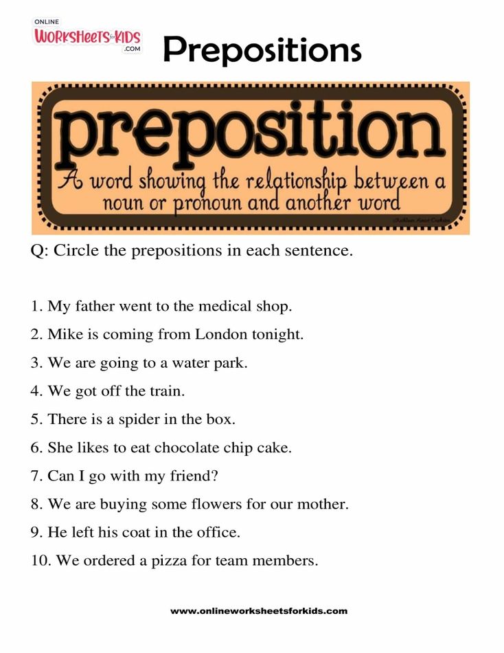 Prepositions Worksheet 02