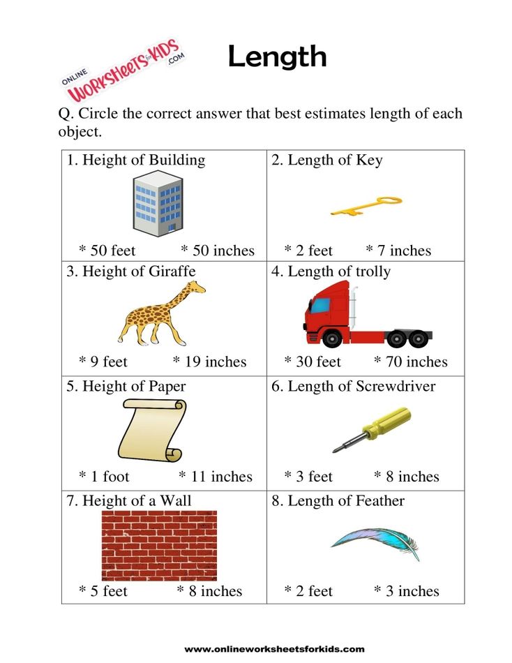 Length Worksheet 01