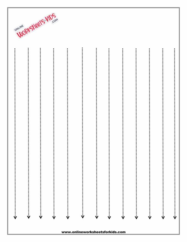 Vertical Line Tracing Worksheet 1
