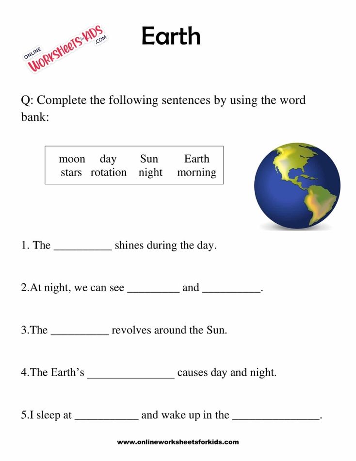 Earth Worksheets for grade 1-3