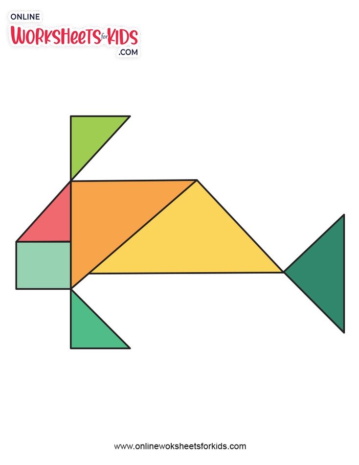 Tangram Fish Worksheets For Grade 1-4